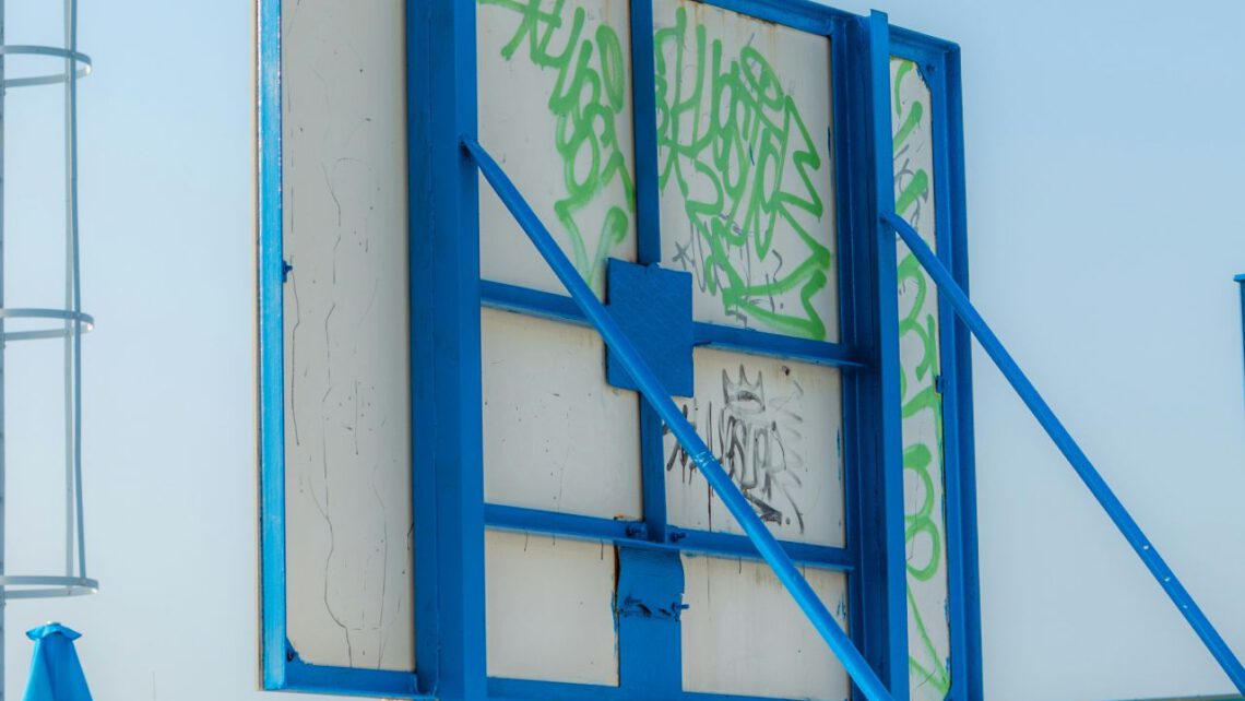 Werbebanner von hinten